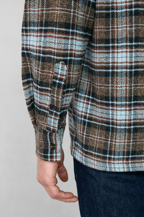 Orta Kahve Uzun Kol Oversize Ekstra Rahat Kesim Ekose Pamuk Oduncu Kışlık Gömlek