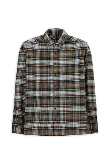  Orta Kahve Uzun Kol Oversize Ekstra Rahat Kesim Ekose Pamuk Oduncu Kışlık Gömlek