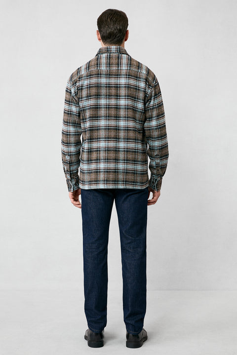 Orta Kahve Uzun Kol Oversize Ekstra Rahat Kesim Ekose Pamuk Oduncu Kışlık Gömlek