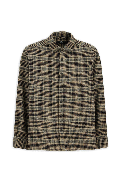 Orta Kahve Uzun Kol Oversize Ekstra Rahat Kesim Ekose Pamuk Shacket Oduncu Gömlek