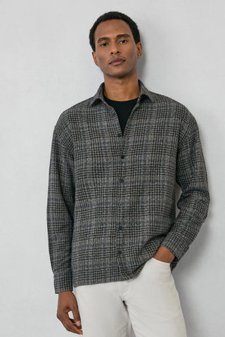  Orta Antrasit Uzun Kol Oversize Ekstra Rahat Kesim Ekose Pamuk Oduncu Kışlık Gömlek