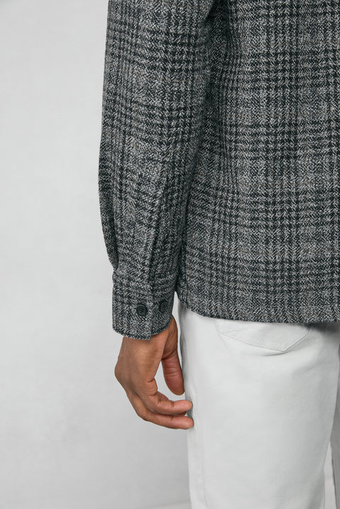 Orta Antrasit Uzun Kol Oversize Ekstra Rahat Kesim Ekose Pamuk Oduncu Kışlık Gömlek