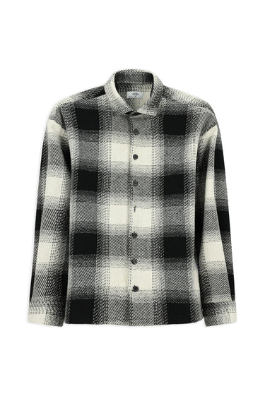 Siyah Uzun Kol Oversize Ekstra Rahat Kesim Spor Ekose Shacket Oduncu Pamuklu Gömlek / Mont