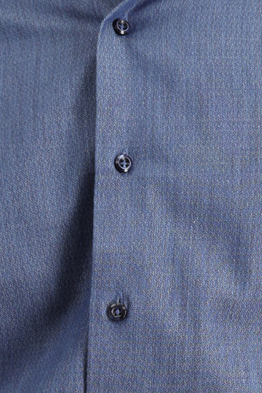 İndigo Uzun Kol Slim Fit Dar Kesim Spor Desenli Pamuk Denim Gömlek