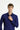  Koyu Lacivert Uzun Kol Slim Fit Dar Kesim Spor Desenli Pamuk Denim Gömlek