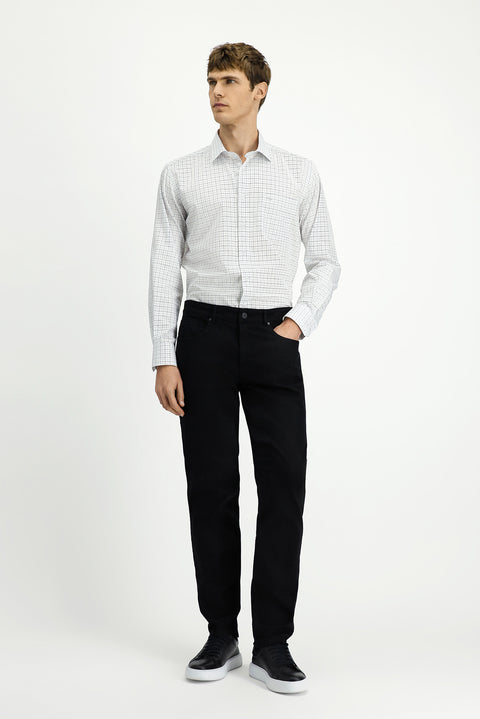 Orta Füme Uzun Kol Klasik Ekose Pamuk Gömlek