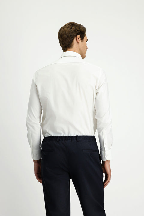 Beyaz Uzun Kol Slim Fit Dar Kesim Klasik Pamuklu Gömlek