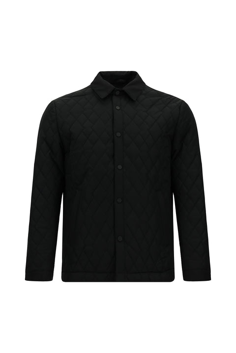 Black Snap-Button Quilted Seasonal Jacket