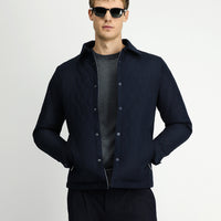 Koyu Lacivert Çıtçıtlı Kapitone Mevsimlik Mont