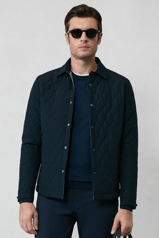  Koyu Lacivert Çıtçıtlı Kapitone Mevsimlik Mont