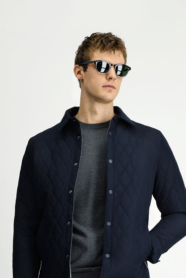  Koyu Lacivert Çıtçıtlı Kapitone Mevsimlik Mont