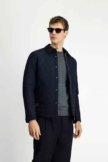  Koyu Lacivert Çıtçıtlı Kapitone Mevsimlik Mont