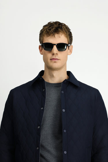 Koyu Lacivert Çıtçıtlı Kapitone Mevsimlik Mont