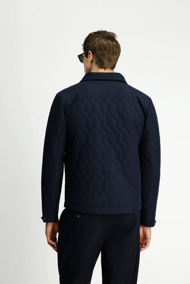 Koyu Lacivert Çıtçıtlı Kapitone Mevsimlik Mont