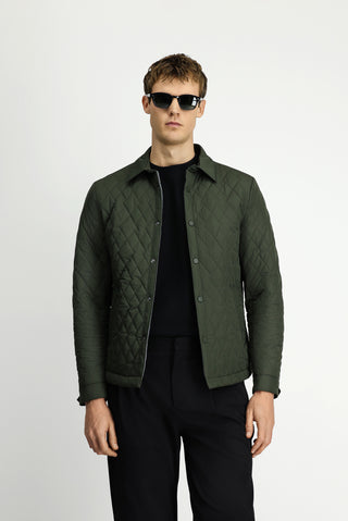  Orta Haki Çıtçıtlı Kapitone Mevsimlik Mont