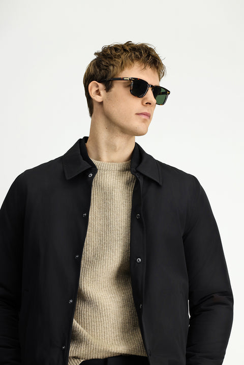 Siyah Çıtçıtlı Kapitone Mevsimlik Pamuklu Mont