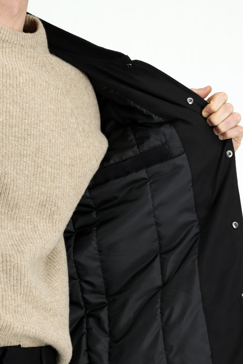 Siyah Çıtçıtlı Kapitone Mevsimlik Pamuklu Mont