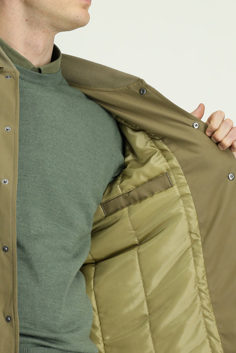 Açık Haki Çıtçıtlı Kapitone Mevsimlik Pamuklu Mont