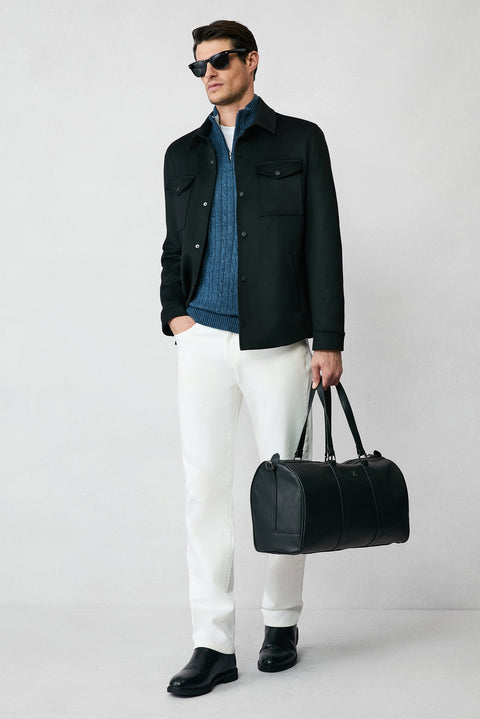 Siyah Çıtçıtlı Mevsimlik Pamuklu Ceket / Mont