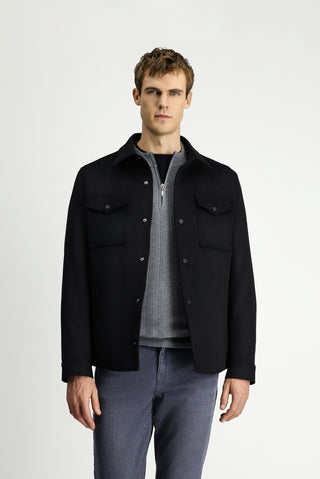  Siyah Çıtçıtlı Mevsimlik Pamuklu Ceket / Mont