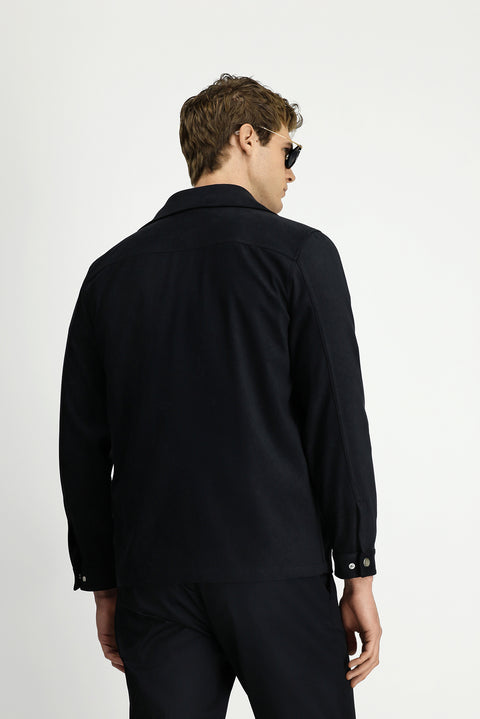 Orta Antrasit Cepli Çıtçıtlı Süet Ceket / Mont