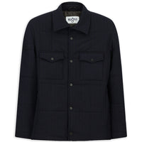 Açık Lacivert Çizgili Çıtçıtlı Gömlek / Mont