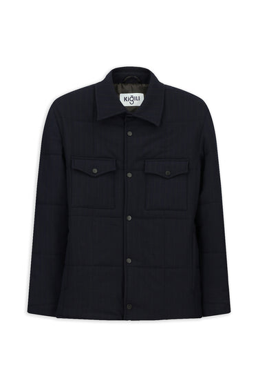  Açık Lacivert Çizgili Çıtçıtlı Gömlek / Mont