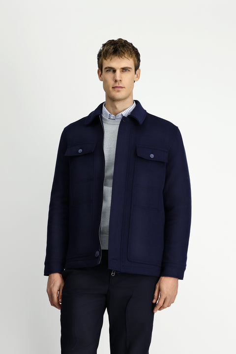 Koyu Lacivert Likralı Spor Mont Ceket