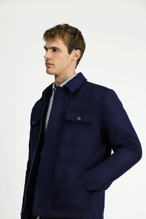 Koyu Lacivert Likralı Spor Mont Ceket