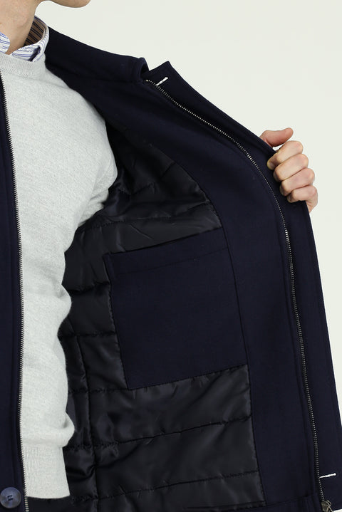 Koyu Lacivert Likralı Spor Mont Ceket