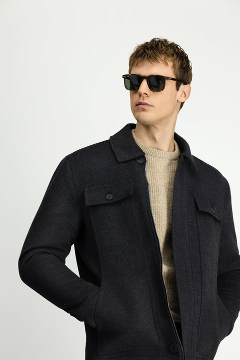 Orta Antrasit Likralı Spor Mont Ceket