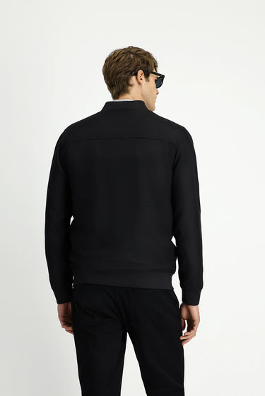 Siyah Slim Fit Dar Kesim Likralı Bomber Ceket Mont