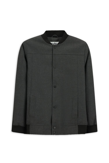 Orta Füme Slim Fit Dar Kesim Likralı Bomber Ceket Mont