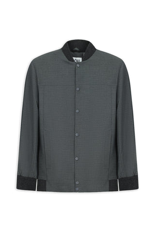  Koyu Füme Slim Fit Dar Kesim Likralı Çıtçıtlı Cepli Bomber Ceket Mont