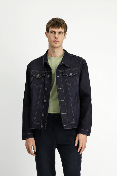 Koyu Lacivert Regular Fit Pamuklu Denim Mont