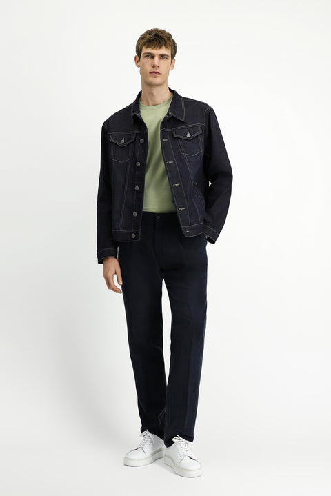 Koyu Lacivert Regular Fit Pamuklu Denim Mont
