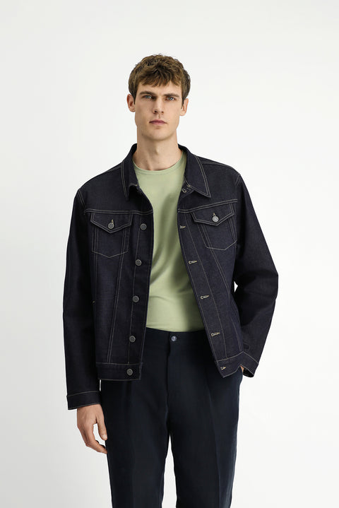 Koyu Lacivert Regular Fit Pamuklu Denim Mont