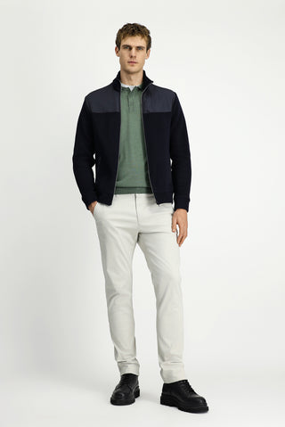  Koyu Lacivert Dik Yaka Scuba Detaylı Örme Mont