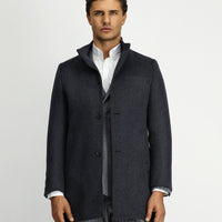 Açık Füme Yünlü Klasik Kaban