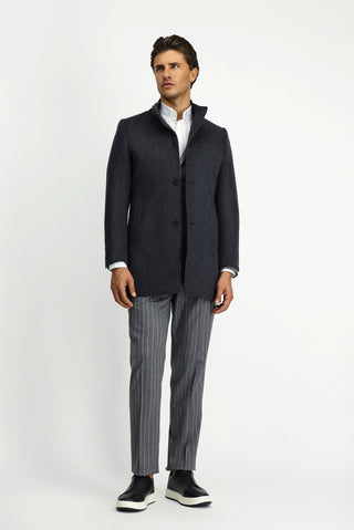  Açık Füme Yünlü Klasik Kaban