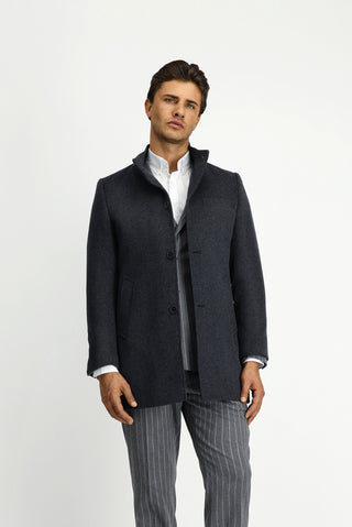  Açık Füme Yünlü Klasik Kaban