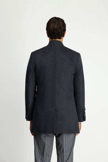 Açık Füme Yünlü Klasik Kaban