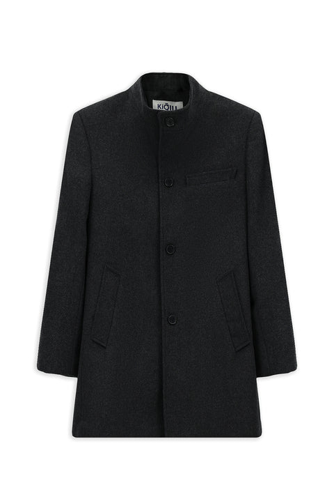 Açık Füme Yünlü Klasik Kaban