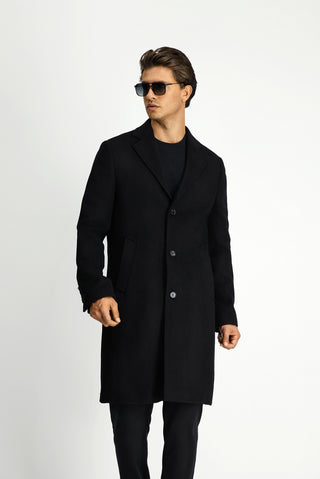  Siyah Yünlü Klasik Desenli Kaban-Ki??l?