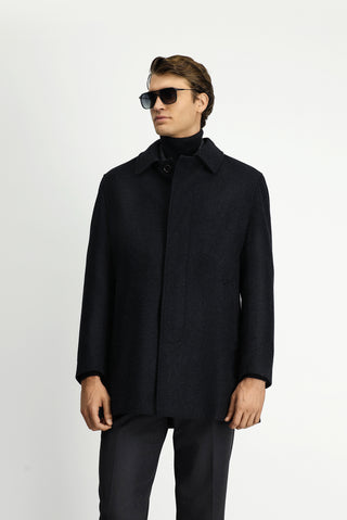  Koyu Antrasit Yünlü Klasik Kaban