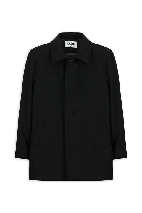 Siyah Yünlü Klasik Kaban