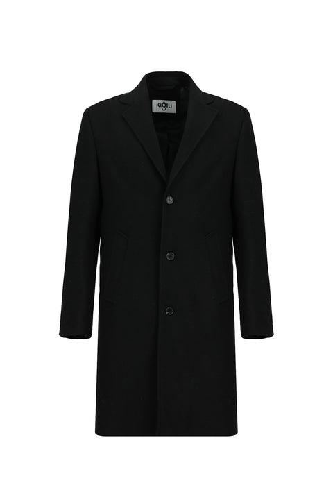 Siyah Yünlü Klasik Kaban