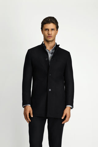  Siyah Yünlü Klasik Kaban