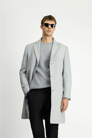  Orta Gri Yünlü Klasik Kaban