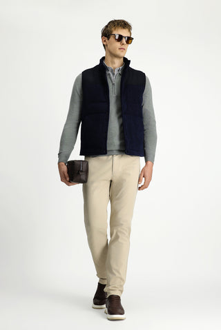  Koyu Lacivert Dik Yaka Çıtçıtlı Kadife Spor Yelek